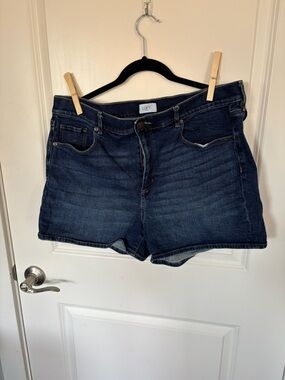 LOFT Dark Blue High-Rise Denim Shorts